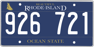 RI license plate 926721