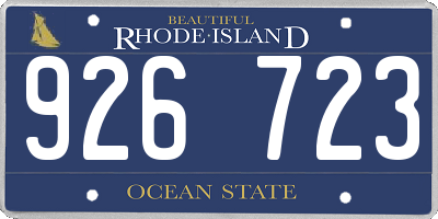 RI license plate 926723