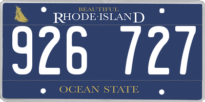 RI license plate 926727