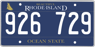 RI license plate 926729