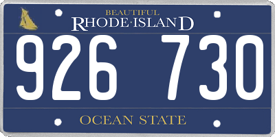 RI license plate 926730