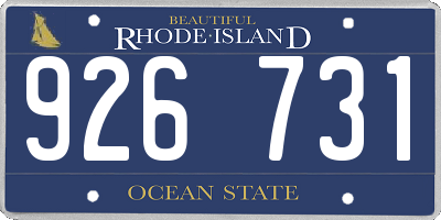 RI license plate 926731
