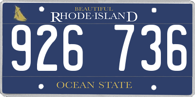 RI license plate 926736