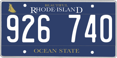 RI license plate 926740