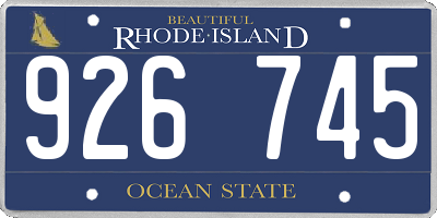 RI license plate 926745