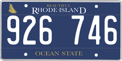 RI license plate 926746