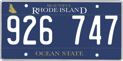 RI license plate 926747