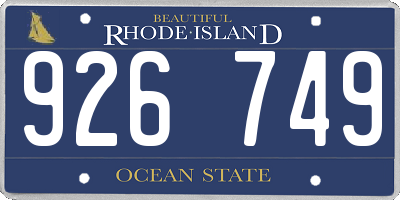 RI license plate 926749