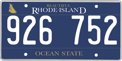 RI license plate 926752