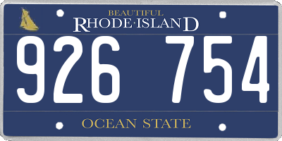 RI license plate 926754