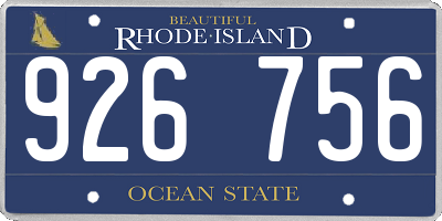 RI license plate 926756