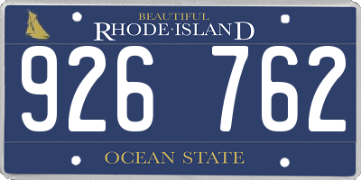 RI license plate 926762