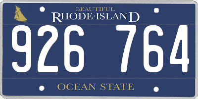 RI license plate 926764