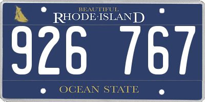 RI license plate 926767