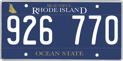 RI license plate 926770