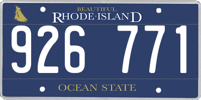 RI license plate 926771