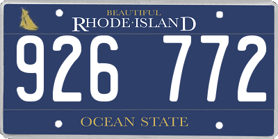 RI license plate 926772