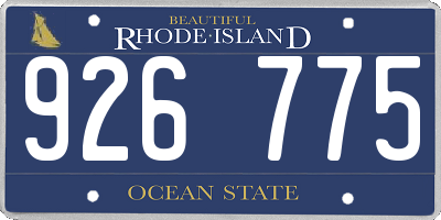 RI license plate 926775