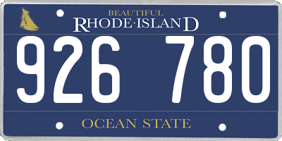 RI license plate 926780