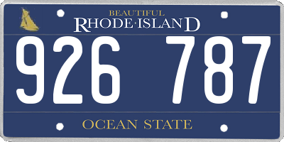 RI license plate 926787