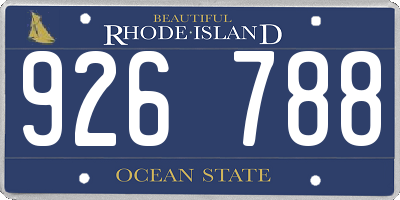 RI license plate 926788