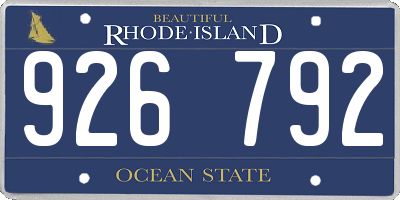 RI license plate 926792