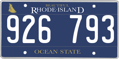 RI license plate 926793