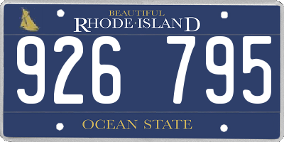 RI license plate 926795