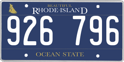 RI license plate 926796