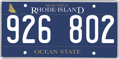 RI license plate 926802