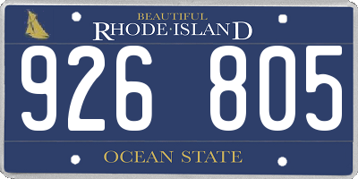 RI license plate 926805