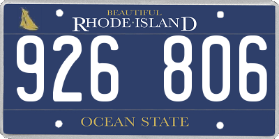 RI license plate 926806