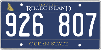 RI license plate 926807