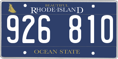 RI license plate 926810