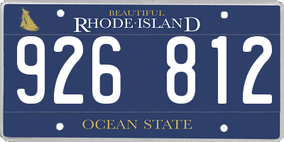 RI license plate 926812