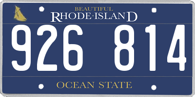 RI license plate 926814
