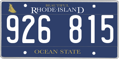 RI license plate 926815