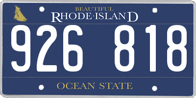 RI license plate 926818