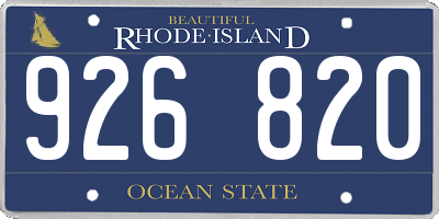 RI license plate 926820