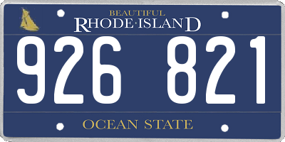 RI license plate 926821