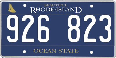 RI license plate 926823