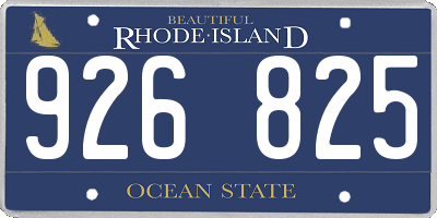RI license plate 926825