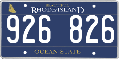 RI license plate 926826