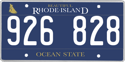 RI license plate 926828