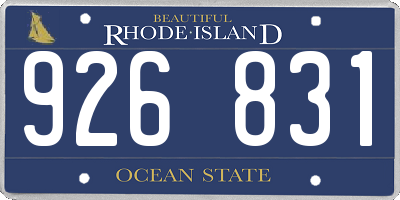 RI license plate 926831