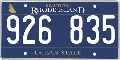RI license plate 926835