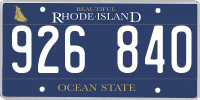 RI license plate 926840