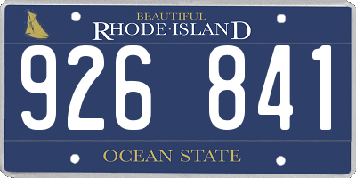 RI license plate 926841