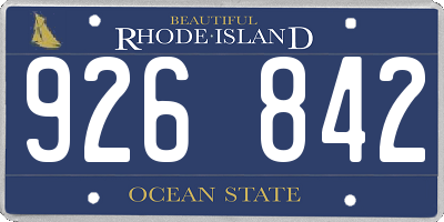 RI license plate 926842