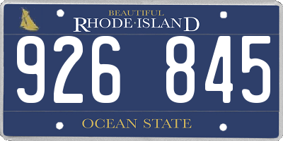 RI license plate 926845